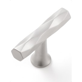 SORWDUERM Brushed Nickel Cabinet Knobs 2 Pack Hammered Brass Cabinet Handles Decorative Kitchen Drawer Dresser Cupboard Bathroom Vanity Cabinet Hardware Rhombus