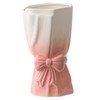 Bow Vase 7x4 Inch Bouquet-Shaped Ceramic Vase with Bow Minimalist