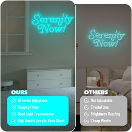 Friends TV Show Neon Signs for Wall Decor Serenity Now Neon Lights for Bedroom Dimmable Friends Led Signs for Bedroom Wall Birthday Gifts Party Day Decor
