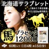 馬プラセンタ12000 60粒 2袋セット計120粒 1日目安/4粒 30日分 北海道サラブレット胎盤使用 1袋当たり馬生胎盤 約12,000mg相当配合
