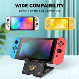 DLseego Stand Compatible with Switch/Switch OLED/Switch Lite, Foldable Adjustable Non-Slip Playstand for Switch Console, Black