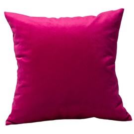 TangDepot Solid Velvet Throw Pillow Cover/Euro Sham/Cushion Sham, Super Luxury Soft Pillow Cases, Many Color & Size Options - (14"x14", Raspberry)