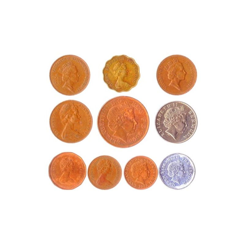 5 Different Coins with Queen Elizabeth II Picked from Mixed
