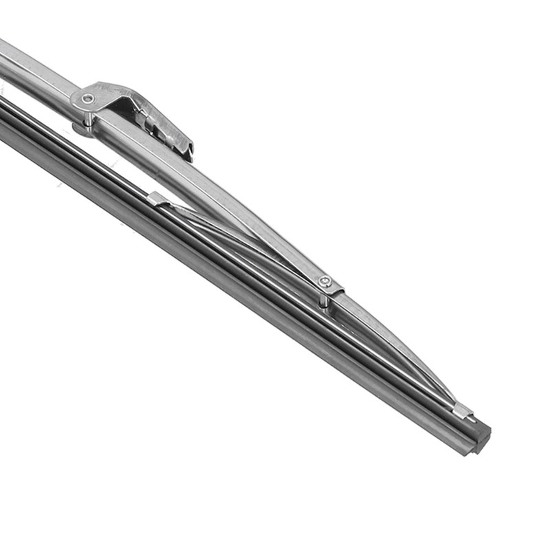 12in/30.48cm Front Windshield Wiper Blades Stainless Steel Polished Silver Universal