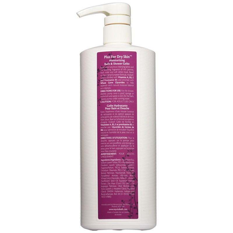 Vitabath Moisturizing Bath & Shower Gelee, Plus For Dry Skin,