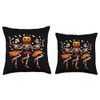 Spooky Pumpkin Skeleton Dancing Ceili, Irish Jig Dance Throw Pillow