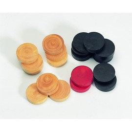 MESPI 12820 Carrom Boxwood Stones Diameter 31 mm Black Natural and Red