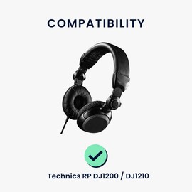 kwmobile 2X Ohrpolster kompatibel mit Technics RP DJ1200 / DJ1210 Polster - Kopfhörer Polster aus Kunstleder für Over Ear Headphones