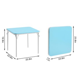 VECELO Kids Folding Activity Card Table, with Ultra Soft Padded Tabletop, 1 Piece, Blue & White