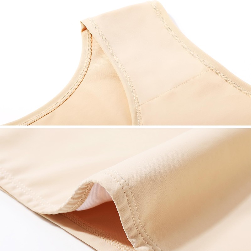 XUJI Binder Transgeder FTM Breathable Compression Half Chest Binder, nude