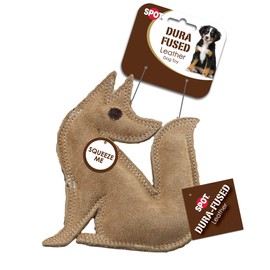 SPOT By Ethical Products Dura-Fused Leather Interactive Durable Dog Squeak Toy for Large and Small Dogs - Fox - Small