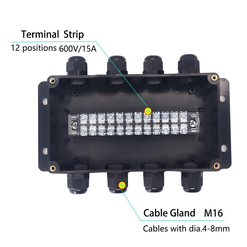 YETLEBOX Watertight Junction Box, IP67 Waterproof Electrical Project Box with
