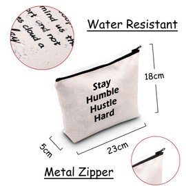 Empowered Women Makeup Bag Hard Motivation Quote Stay Humble Hustle Boss Lady Toiletry Bag Positive Vibes Gift for Women, Stay Humble Hustle Hard