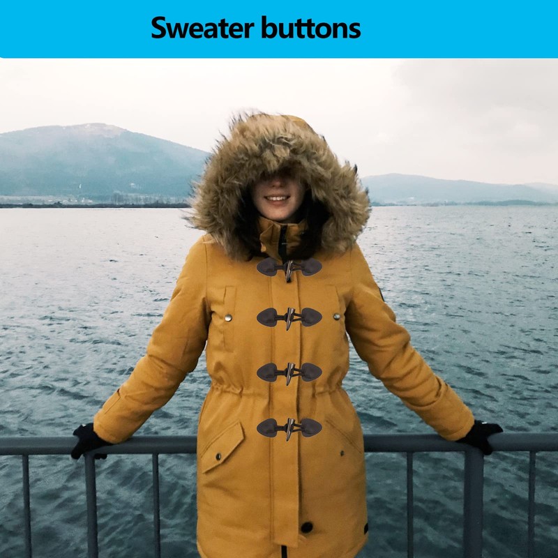 DHER Buttons with Closure, Leather Buttons for Coat, Notebook, Buttons,