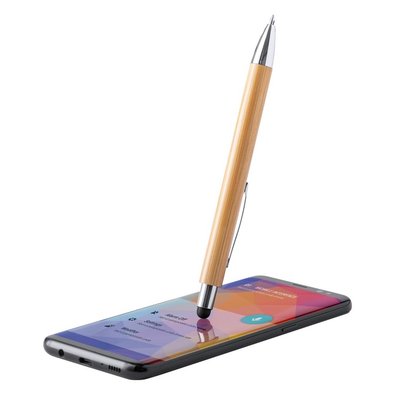 WPRO Bamboo Ballpoint Pen with Touch Pen Set of 10