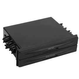 Single Din Radio Pocket丨 Qiilu Car Radio Storage Box Single Din Radio Pocket丨2 in 1 Car Radio Storage Box Multi Purpose ABS Universal 1DIN 2 Layer Black Cup Holder for Collecting Items