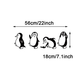 Penguin Wall Stickers Decal Removable Waterproof Art Murals Home Background PVC Decoration for Bedroom Classroom Living Room Office Gym