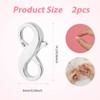 KINBOM 2 Pieces Double Opening Lobster Clasps, 925 Sterling Silver