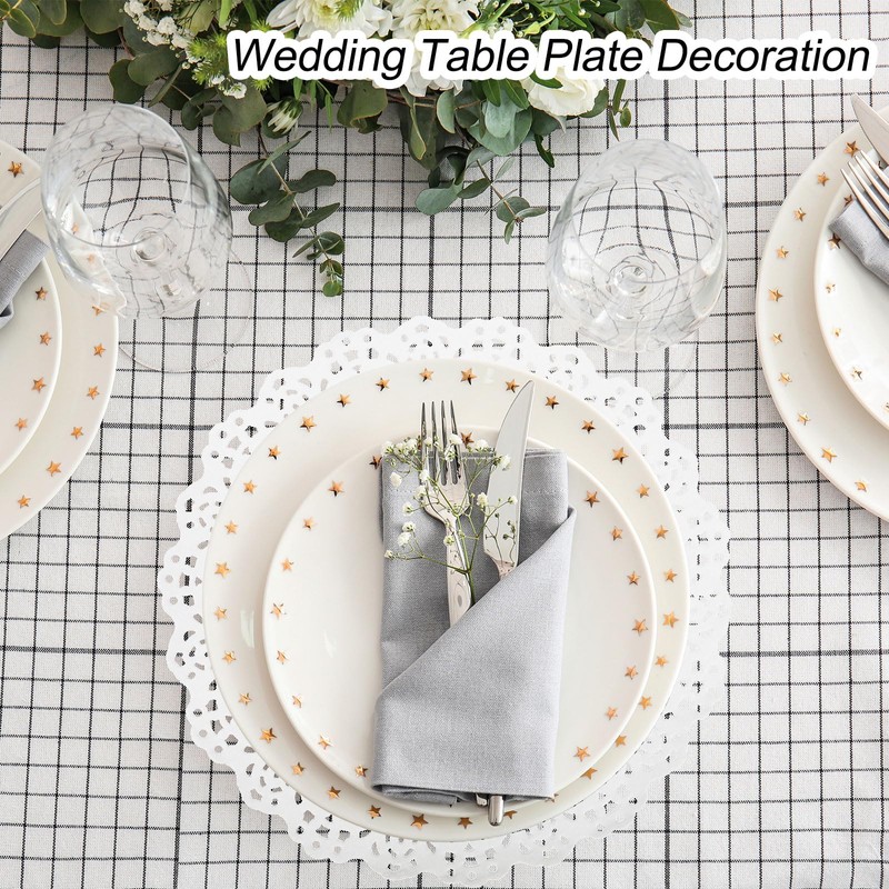sourcing map 100 Pcs White Lace Paper Doilies 10.5 Inch