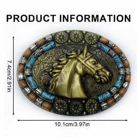 XPEX Horse Scalp Belt Buckle, Men's Belt Buckle, Cowboy, Zinc Alloy Material, Western Style, Unique Trunk Roller Buckle, Belt Buckle for Replacing and Decorating