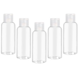 5 Pcs Travel Bottles Leak Proof Refillable Squeezable Travel Size Containers for Toiletries Essential Shampoo Hair Conditioner Body Lotion Bath Shower Gel(Color:Clear)