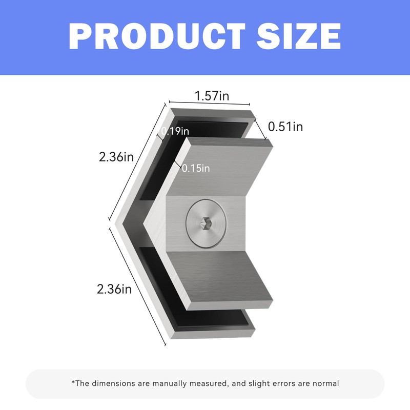 SyingHwan SS316 Glass Railing Clamp，Stainless Steel Glass Clip for Pool