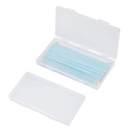 LEONTOOL 2 Pack Portable Mask Storage Case Face Mask Holder Case Portable Organizer Case Mask Pouch Recyclable Dustproof Cover Pollution Prevention Plastic Clear Mask Storage Box (Not Including Mask)