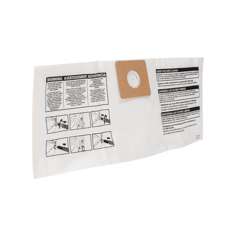 Shop-Vac 9066900 Disposable Filter Bags, Fits 3 Gallon Tanks, Ideal