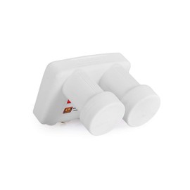 RED OPTICUM LMTP 04H Monoblock Twin LNB 0.1dB - LNB Double Head for 2 Subscribers & 2 Satellites with Integrated DiseqC - 3D UHD 4K Ready - Monoblock LNB Astra Hotbird Including Weather Protection