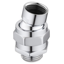 Enoughmen Shower Connector Ball Joint Shower Head Swivel Ball Adapter，Solid Brass Adjustable Shower Arm Connector, Universal Showering Component, Brushed Chrome
