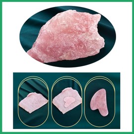 YAMHOHO Gua Sha Jade Stone Gua Sha Massage Tool, Guasha Tool for Face and Body Skin Massage. Tools for SPA Acupuncture, Pink Stone for Body Face Neck and Eye, Skin Care Gift for Woman (Black)