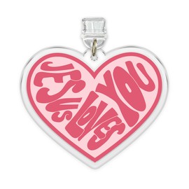 Jesus Love You Charms For Kindle, Phone Dust Plug 1.5 Inches Pink Heart, Bible Christian Love, Lightning/Type C Dust Plug Charm, Acrylic Material, Accessories DIY Kindle Gift Coworker Friend Dad Mom