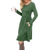 DB MOON Women Casual Long Sleeve Dresses Empire Waist Loose