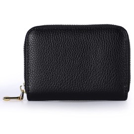 [Style on Bag] Coin Purse, Card Case, Women's, Men's, Leather, Skimming, Wallet, Large Capacity, Black