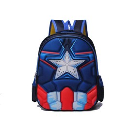 BJ-SHOP Student School Bag, Children's Backpack, Superheroes Children's Backpack, Adjustable Nursery Book Bags, Primary School, Boys, Girls Book in Backpack, blue red
