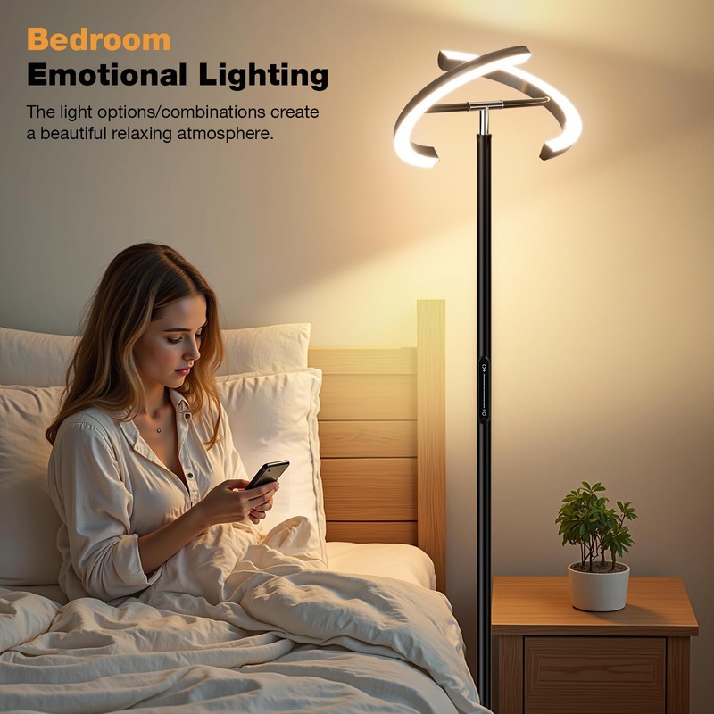 PreeOtti Floor Lamps for Living Room, 40W/2400LM Rotatable LED Floor