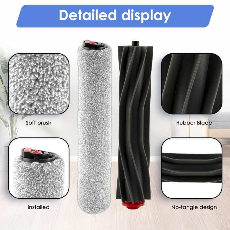 (4 Pack) Omni S1 Pro Replacement Roller Brushes Compatible With