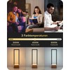 EDISHINE LED Wooden Table Lamp, Touch Dimmable & Memory Function,