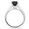 BERRICLE Sterling Silver Solitaire Black Princess Cut Cubic Zirconia CZ