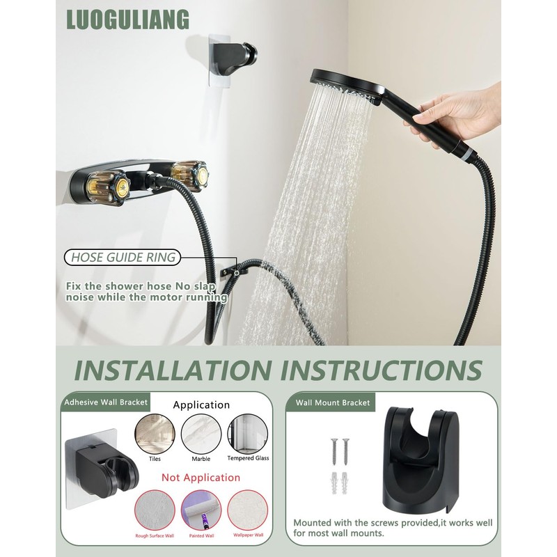 LUOGULIANG 8inch Mobile Home Shower Faucet with Hose and Head