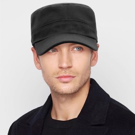 YeeHeen Unisex Cadet Army Cap Flat Top Cap Twill Military Corps Hat for Women Men Grey