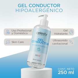 CELESTY | Gel Conductor - Skin Care | Ultrasonido Terapeutico Fisioterapia - Cavitacion y Radiofrecuencia Corporal | Belleza y Cuidado de la Piel - Gel Hidratante de Uso Profesional y Doméstico - 250ml