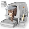 Stainless Steel Cat Litter Box with Lid, XL Extra Large