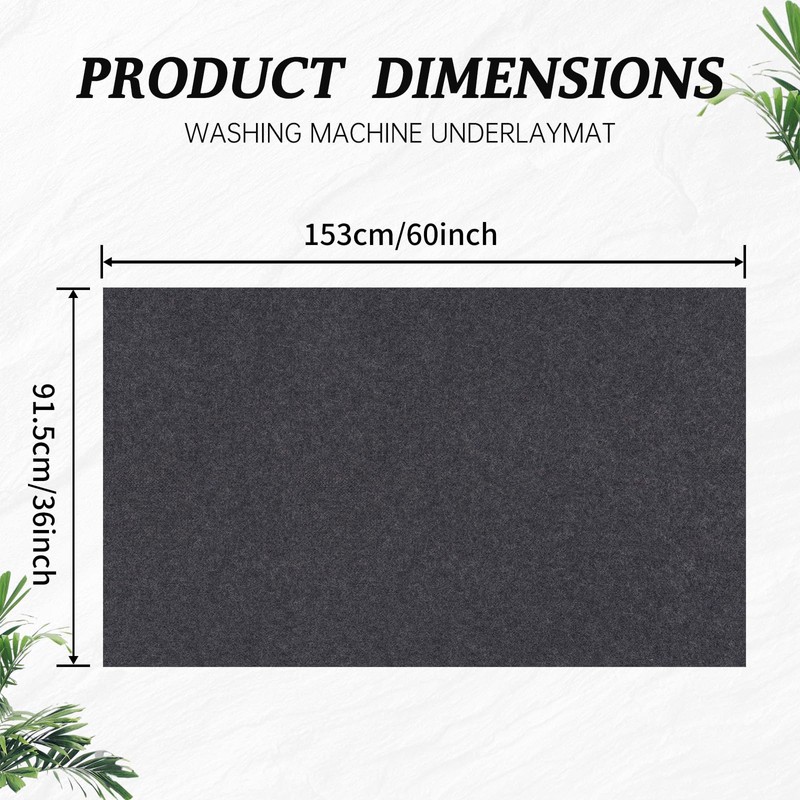 Under Washing Machine Mat, 60 x 36 Inches Absorbent Felt