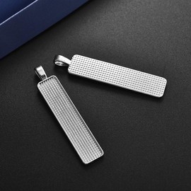 DROLE 60Pcs Pendant Trays and Cabochons-30Pcs Rectangle Bezel Pendant Trays and 30Pcs Glass Dome Cabochon Tiles for Jewelry Making White K