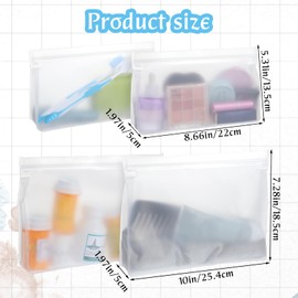 4 Pcs Tsa Approved Toiletry Bag Quart Size Travel Bag Leakproof Clear Toiletry Bags For Toiletries Reusable Security Regulations Waterproof & Leakproof For Toiletries