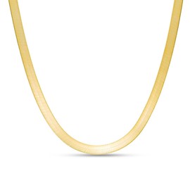 Verona Jewelers Sterling Silver 2.5MM, 3.3MM Italian Herringbone Flat Snake Magic Chain -Gold Plated Herringbone Chain Necklace, Gold Over Silver Necklace for Men and Women (20, 5.5MM)
