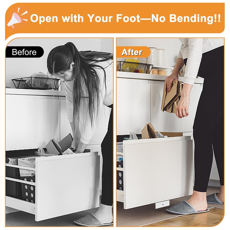 Ohwekit Cabinet Foot Pull for Trash Drawer, Trash Cabinet Foot
