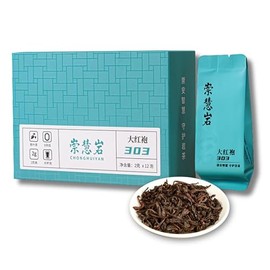 Premium Da Hong Pao Wuyi Rock Tea [B] - Traditional Crafted Loose Leaf Chinese Oolong Tea - Fruity and Floral Aroma - 2g/8g x 12 Infusions - 崇慧岩大红袍303 (2g * 12)