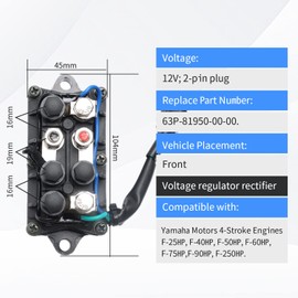 MaySpare Yamaha Trim Relay Outboard 63P-81950-00-00 for 4 Stroke Engine F50HP 60HP 70HP 75HP 90HP 115HP 150HP 200HP 225HP 250HP, Trim Relay 2 PINS
